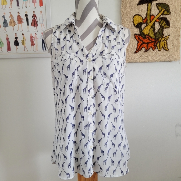 Express Tops - Express | Giraffe Print Sleeveless Portofino Blouse